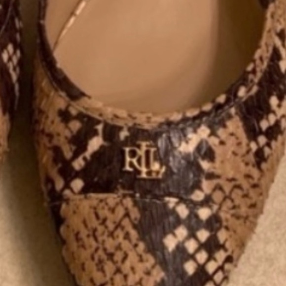 Ralph Lauren Brown Snake Print Flats - Picture 6 of 7